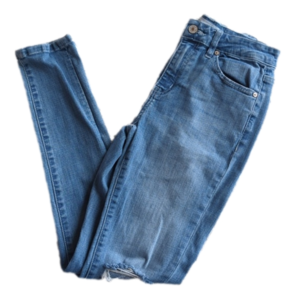 KanCan Distressed Mid Rise Skinny Blue Jeans Size 27 Waist 24 Inches Inseam 29